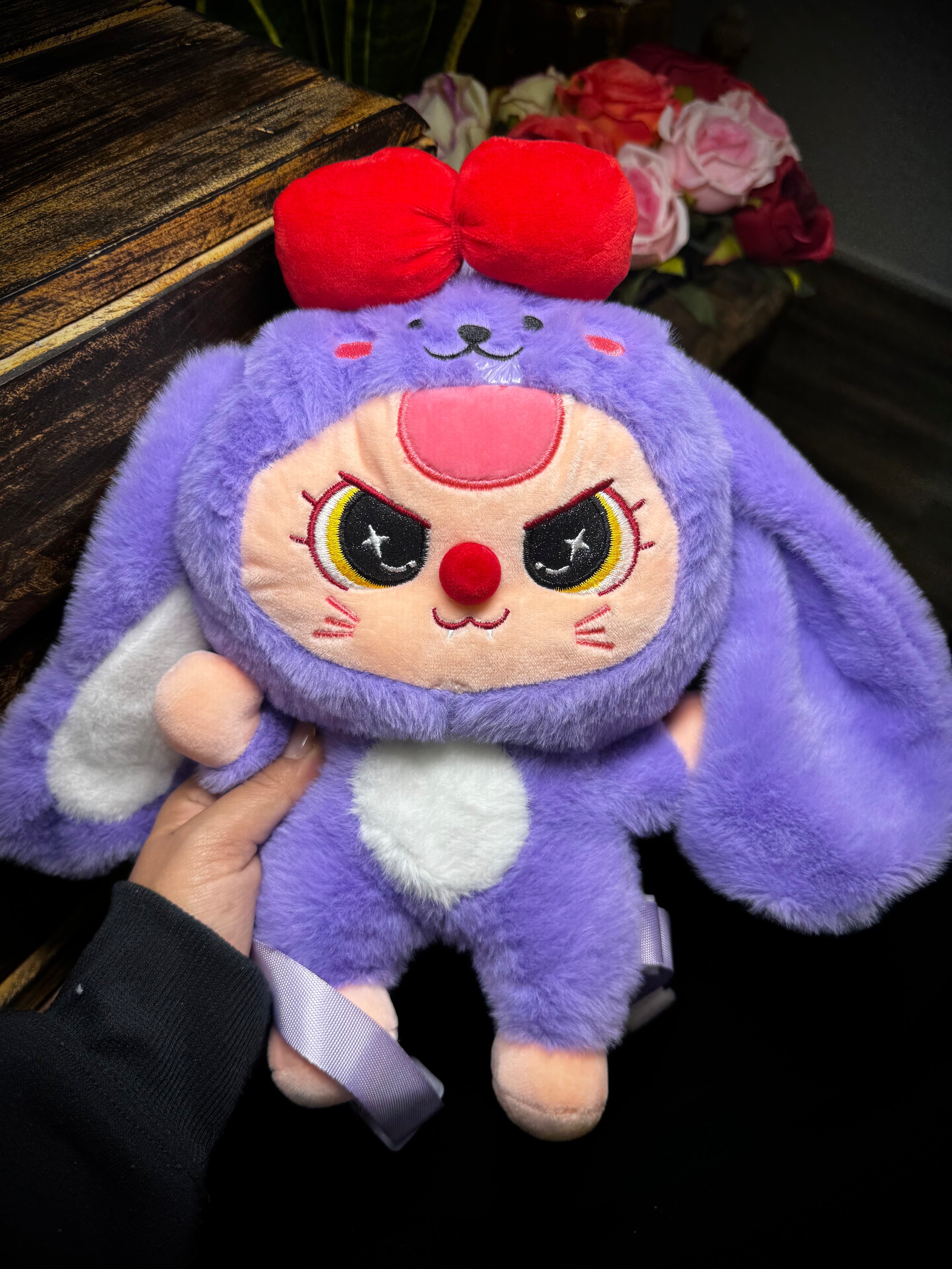 Purple Plush Backpack