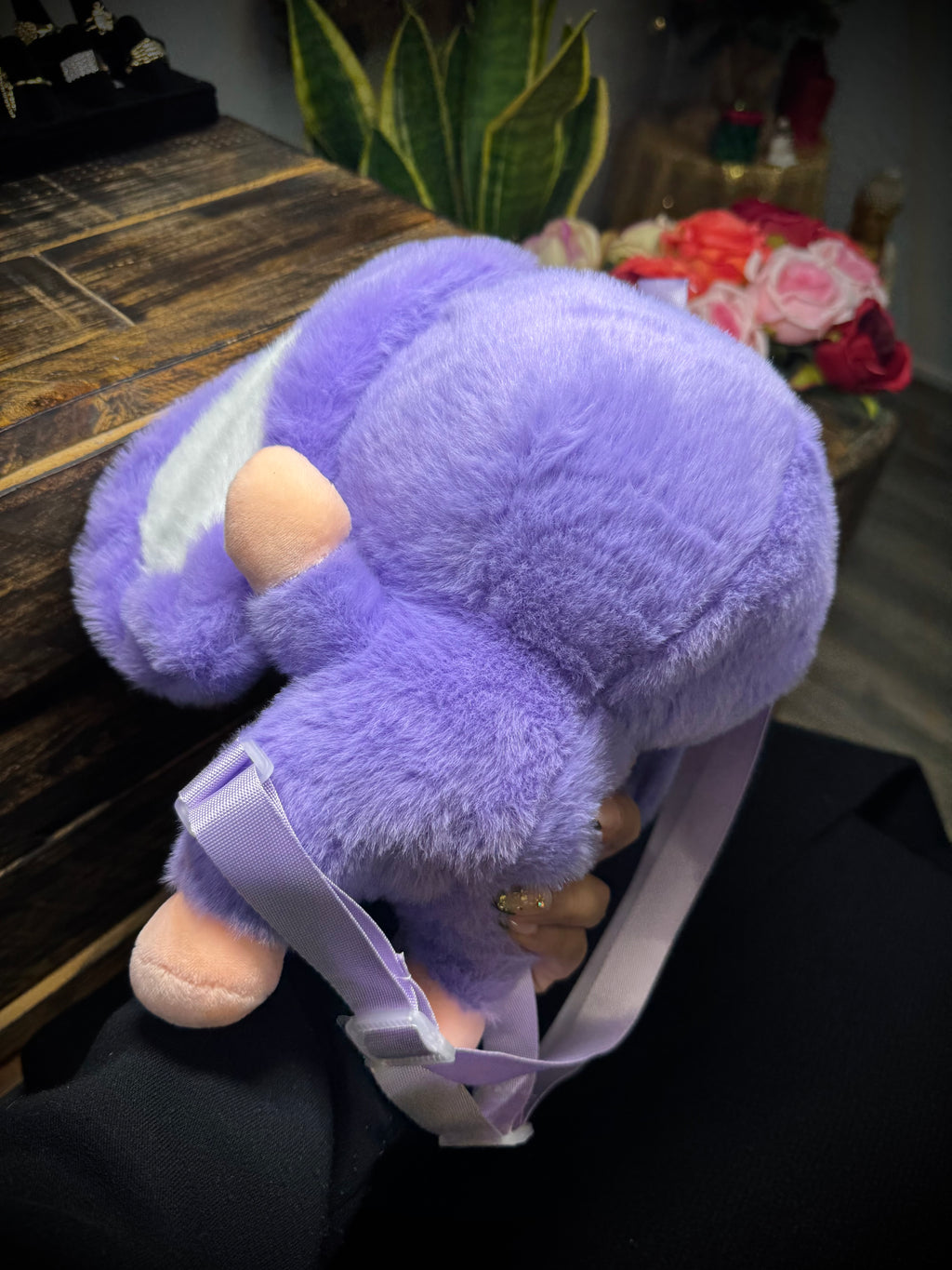 Purple Plush Backpack