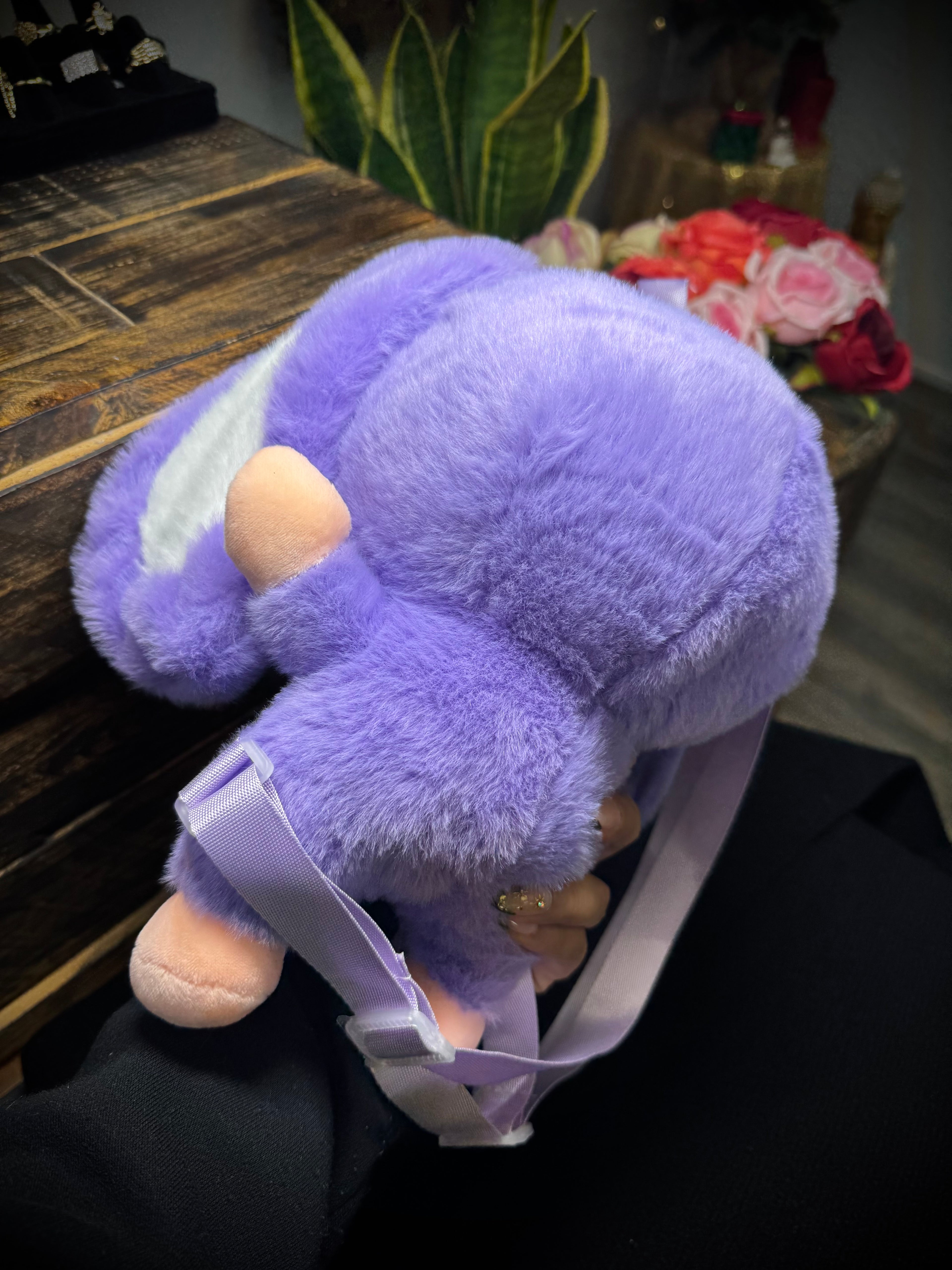 Purple Plush Backpack