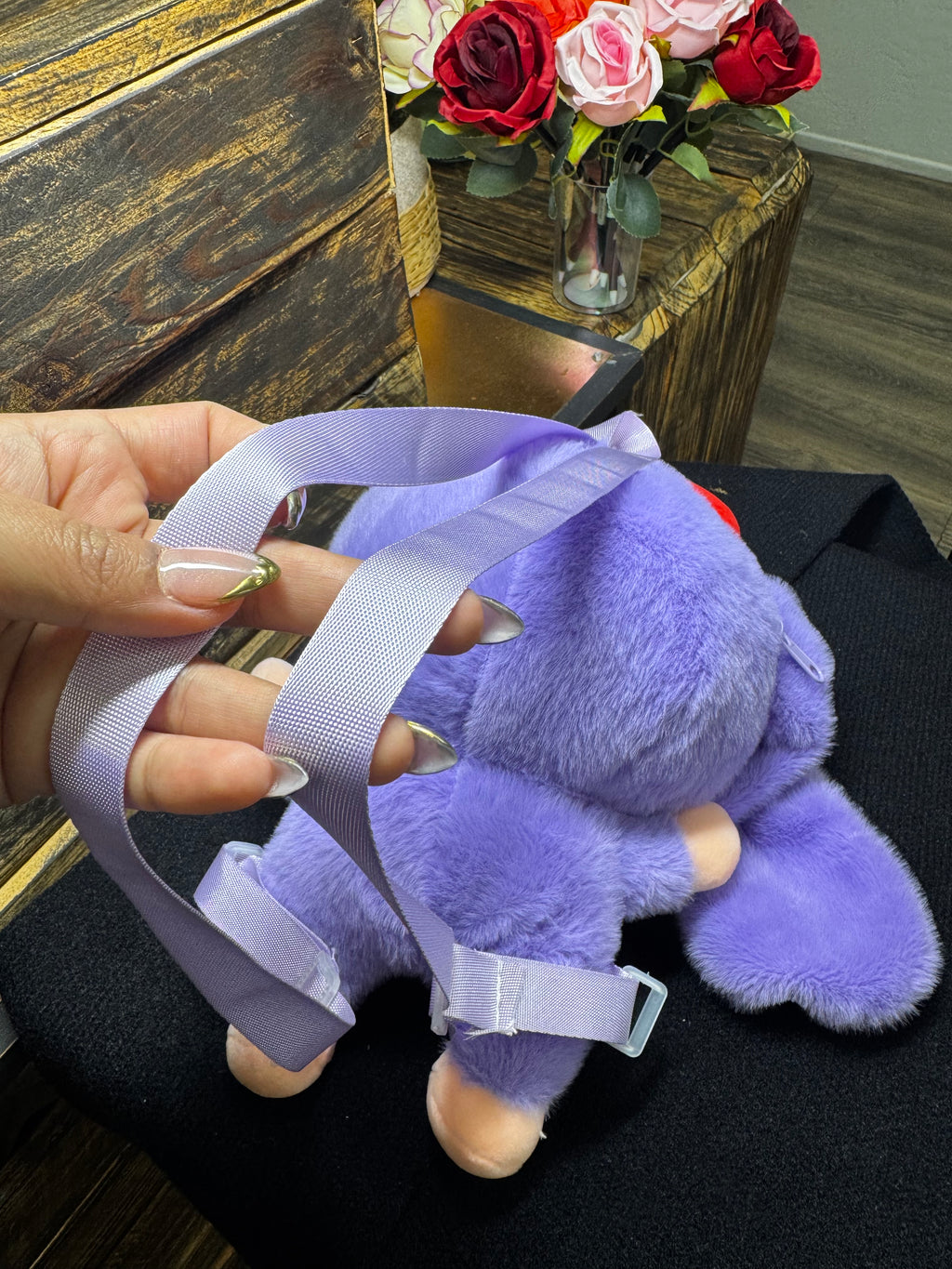 Purple Plush Backpack