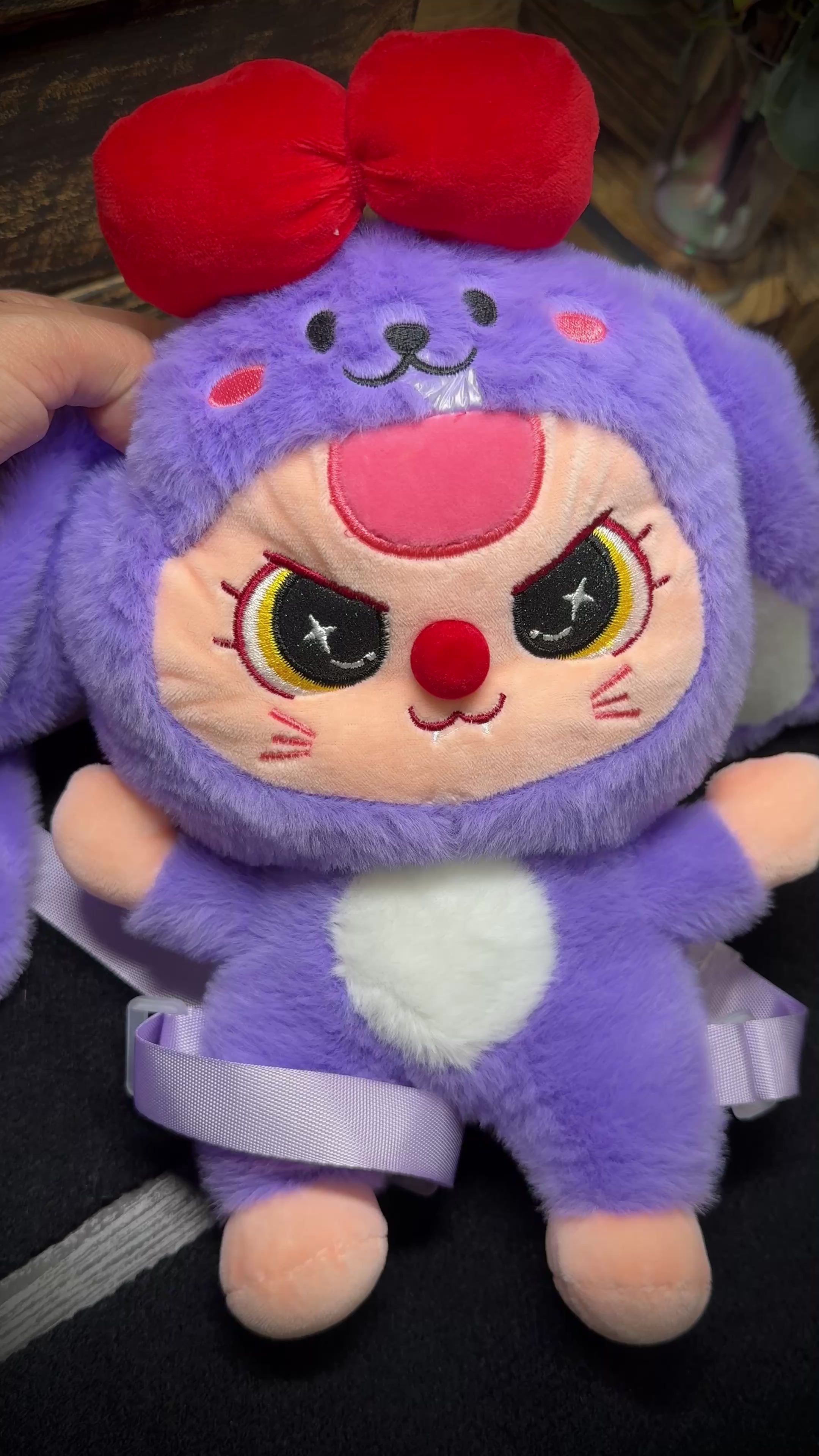 Purple Plush Backpack